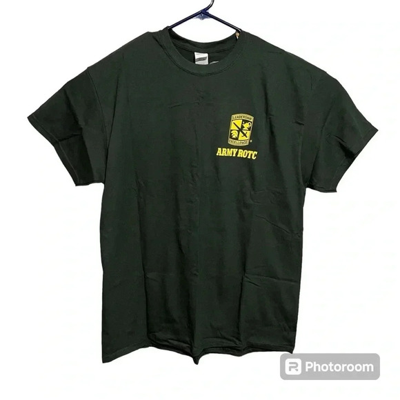 Army ROTC Men Leadership Excellence Crest Logo Dark Green T-Shirt Size XL NEW - Picture 1 of 7